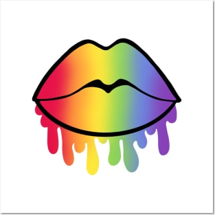 Rainbow Lips Posters and Art